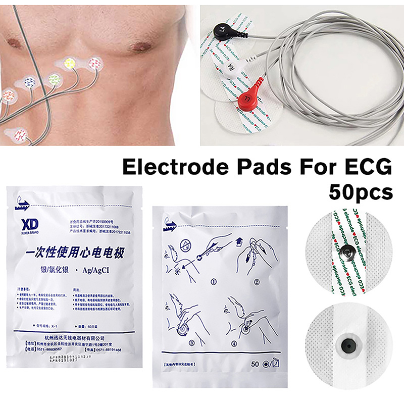 Ecg Patch Monitor - 50 pièces/sac Patchs d'électrodes jetables non