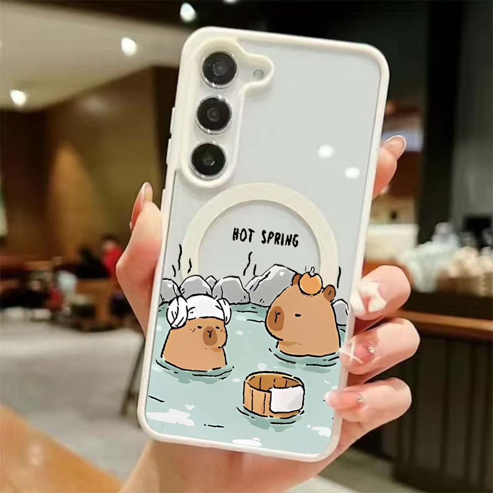 Samsung Galaxy S25 - Coque de téléphone magnétique transparente colorée