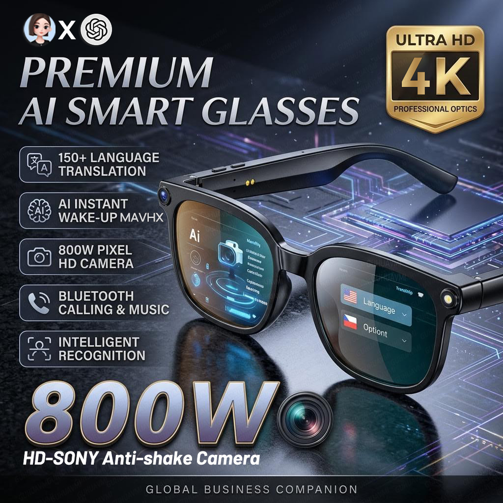 Lunettes Intelligentes 4K 8MP  - Smart Glasses Lens avis et prix